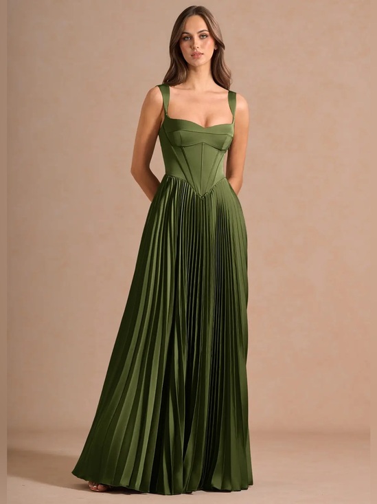 Azazie Dresses & Skirts - Azazie Atelier Avenelle Olive Maxi Dress